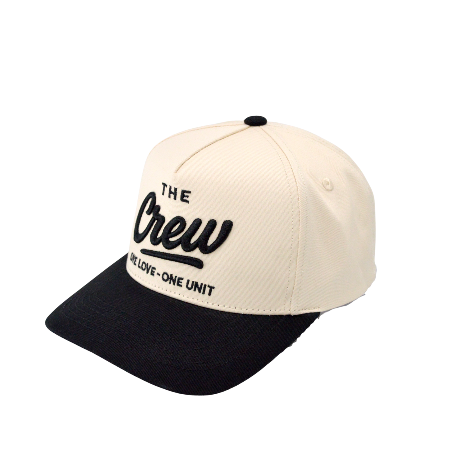 Two-tone cap with 'The Crew' logo on a white background